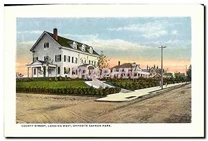 Carte Postale Ancienne County Street Looking West Opposite Capron Park High school