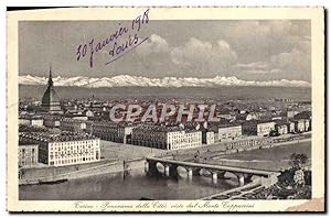 Carte Postale Ancienne Torino Panorama Della Citta visto del Monte Cappucini
