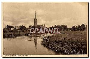 Carte Postale Ancienne Salisbury Cathedral from the river