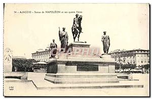 Carte Postale Ancienne Ajaccio Statue de Napoleon et ses quatre freres