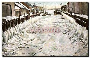 Carte Postale Ancienne Portland Me Dock in Winter