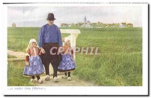 Carte Postale Ancienne Marken Met Vader Mee Homme Enfants Folklore