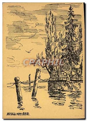 Bild des Verkufers fr Carte Postale Ancienne Idyll am See zum Verkauf von CPAPHIL