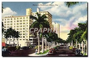 Carte Postale Ancienne Biscayne Boulevard Miami Fla