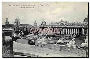 Carte Postale Ancienne The Louisiana Exposition St Louis Mo Statues Mo Cascades