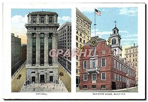 Carte Postale Ancienne City Hall Old State House Built MIT Cambridge