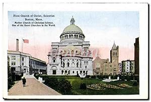 Carte Postale Ancienne First Church Of Christ Scientist Boston Mass Scollay Square