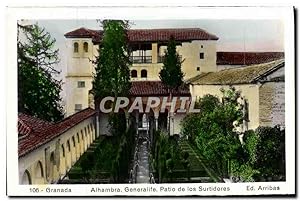 Carte Postale Ancienne Granada Algambra Généralife Patio De Los Surtidores