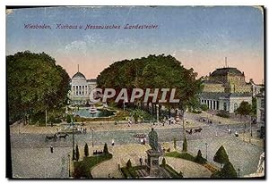 Seller image for Carte Postale Ancienne Wiesbaden Kurhaus U Massauisches Landesteater for sale by CPAPHIL