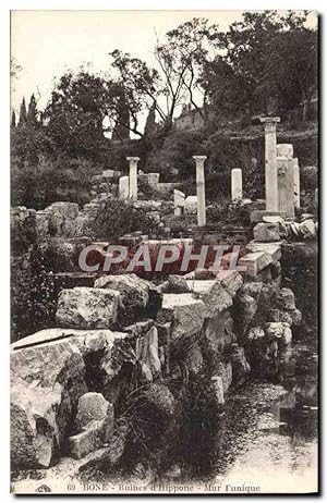 Carte Postale Ancienne Bone Ruines D'Hippone Mur punique