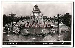Carte Postale Ancienne Barcelona Parc Cascada