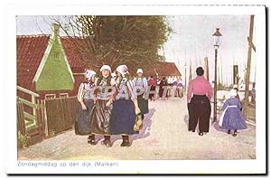 Carte Postale Ancienne Marken Zondagmiddag Op Den Dijk Folklore