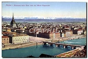 Carte Postale Ancienne Torino Panorama della Citta dal Monte Cappucini