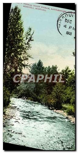 Carte Postale Ancienne Typical Trout Stream Rattlesnaee Missoula Montana