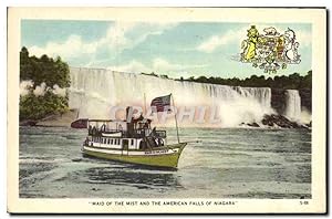 Carte Postale Ancienne Maid Of The Mist and The American Falls of Niagara Bateau