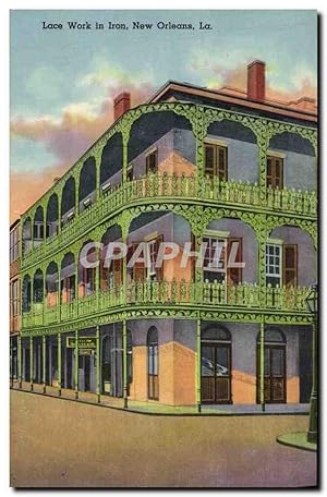 Carte Postale Ancienne Lace Work in Iron New Orleans