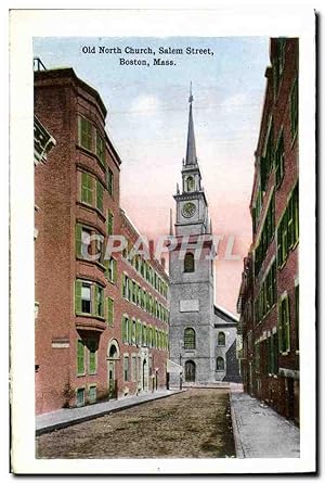 Carte Postale Ancienne Old North Church Salem Street Boston Mass Tremont St