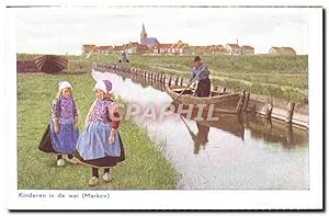 Carte Postale Ancienne Marken Kinderen In De Wei Enfants Folklore