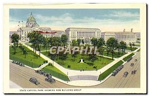 Carte Postale Ancienne State Capital Park Showing New Building Group Cygne Italian gardens