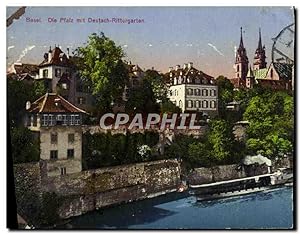 Bild des Verkufers fr Carte Postale Ancienne Basel Die Pfalz Mit Deutsch Rittergarten zum Verkauf von CPAPHIL