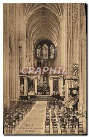 Carte Postale Ancienne Gand Intérieur de la Cathédrale St Bavon