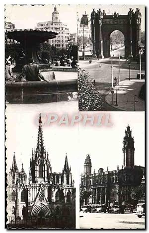 Carte Postale Moderne Barcelona Plaza De Cataluna Arco De Triunfo Catedral