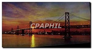 Bild des Verkufers fr Carte Postale Moderne Sunset San Francisco Bay Bridge California zum Verkauf von CPAPHIL