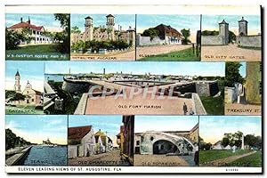 Carte Postale Ancienne Eleven Leading Views Of St Augustine Fla