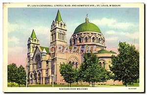 Carte Postale Ancienne St Louis Cathedral Lindell Blvd And Newstead Ave St Louis Missouri