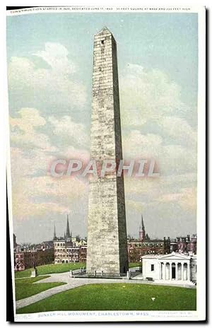 Carte Postale Ancienne Mass Bunker Hill monument Charlestown