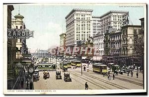 Carte Postale Ancienne Canal Street New Orleans Tramway
