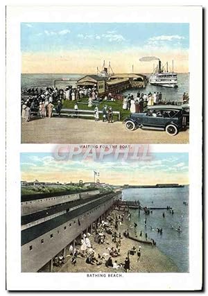 Carte Postale Ancienne Wainting For The Boat Bathing Beach