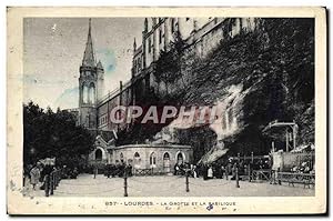 Carte Postale Ancienne Lourdes La Grotte Et La Basilique