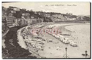 Carte Postale Ancienne San Sebastian Place y Playa