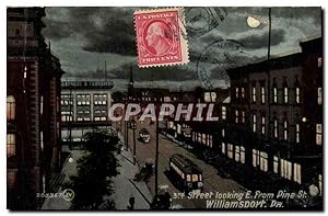 Carte Postale Ancienne Street Looking E From Pine St Williamsport Pa