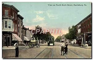 Carte Postale Ancienne View On North Street Harrisburg Pa Tramway