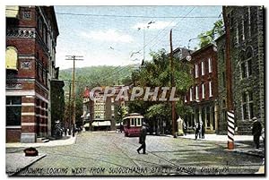 Carte Postale Ancienne Broadway Looking West From Susquehanna Street Maugh Chunk Pa