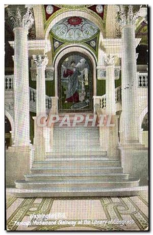 Carte Postale Ancienne Washington D C Famous Mosaic And Stairway At The Library Of Congress Bibli...