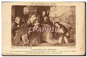 Seller image for Carte Postale Ancienne Les Mysteres De Jesus L'annonce aux bergers Palma il Vecchio for sale by CPAPHIL