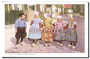 Carte Postale Ancienne Marken Jouadige Eilandbewoners Enfants Folklore