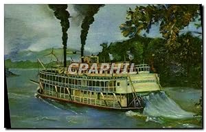 Carte Postale Ancienne An Old Fashioned Mississippi River Stern Wheeler New Orleans Bateau