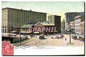 Carte Postale Ancienne Market Square Providence R I Tramway