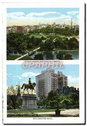 Seller image for Carte Postale Ancienne Public Garden And Boston Common Ritz Carlton Htel State House West Boston Bridge Charles River Basin for sale by CPAPHIL