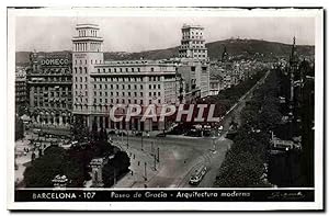 Carte Postale Ancienne Barcelona Paseo De Gracia Arquitectura Moderna