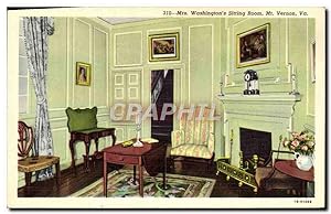 Carte Postale Ancienne Mrs Washington's Sitting Room Mt Vernon Va Washington