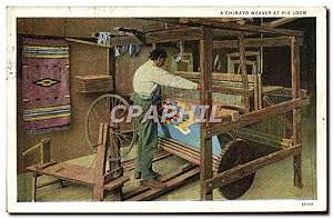 Carte Postale Ancienne A Chimayo Weaver At His Loom