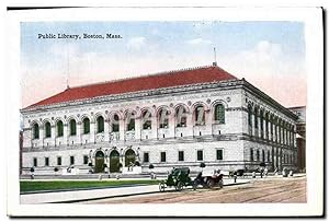 Carte Postale Ancienne Public Library Boston Mass Commonwealth Ave from Hôtel Somerset Bibliotheque