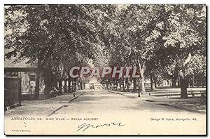 Carte Postale Ancienne Annapolis Main Walk Naval Academy Militaria