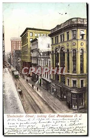 Carte Postale Ancienne Westminster Street Looking East Providence R I