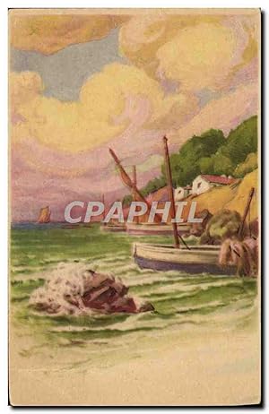 Carte Postale Ancienne Fantaisie Bateaux